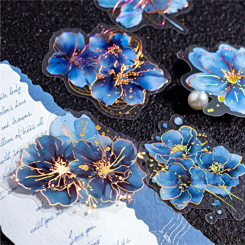 20pcs/lot Gilded Floral Sticke - Embellishments For Scrapbooking ulasan dan harga