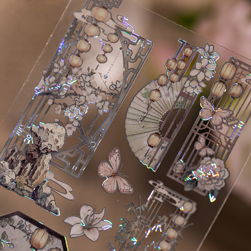 3pcs Chinese style Bronzing fl - Embellishments For Scrapbooking ulasan dan harga